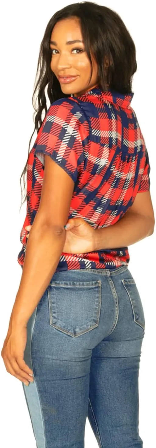 Tipsy Elves 4th of July Shirts for Women - Patriotic Women's Button Down Shirts