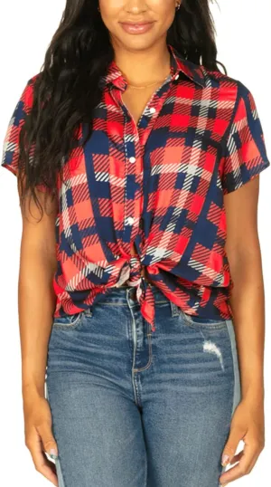 Tipsy Elves 4th of July Shirts for Women - Patriotic Women's Button Down Shirts