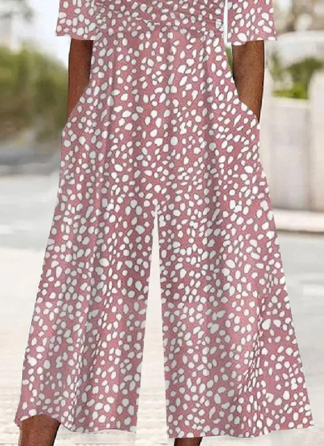 Trendy Jumpsuits for Women 2025 Summer Casual Short Sleeve Wrap V Neck Wide Leg Pants with Pockets Vacation Outfits