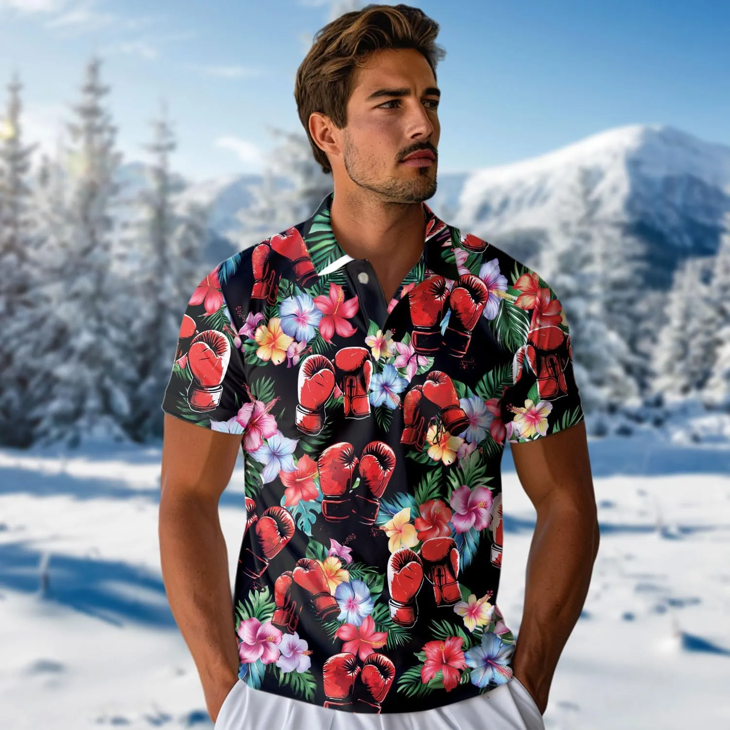 US Sport Polo Shirts for Men - Boxing Men's Regular Fit Quick Dry Golf Polo Shirt Series 11