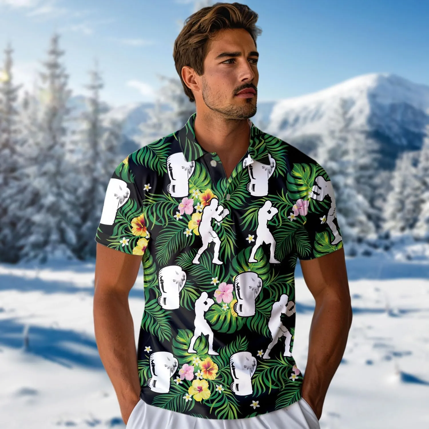 US Sport Polo Shirts for Men - Boxing Men's Regular Fit Quick Dry Golf Polo Shirt Series 11