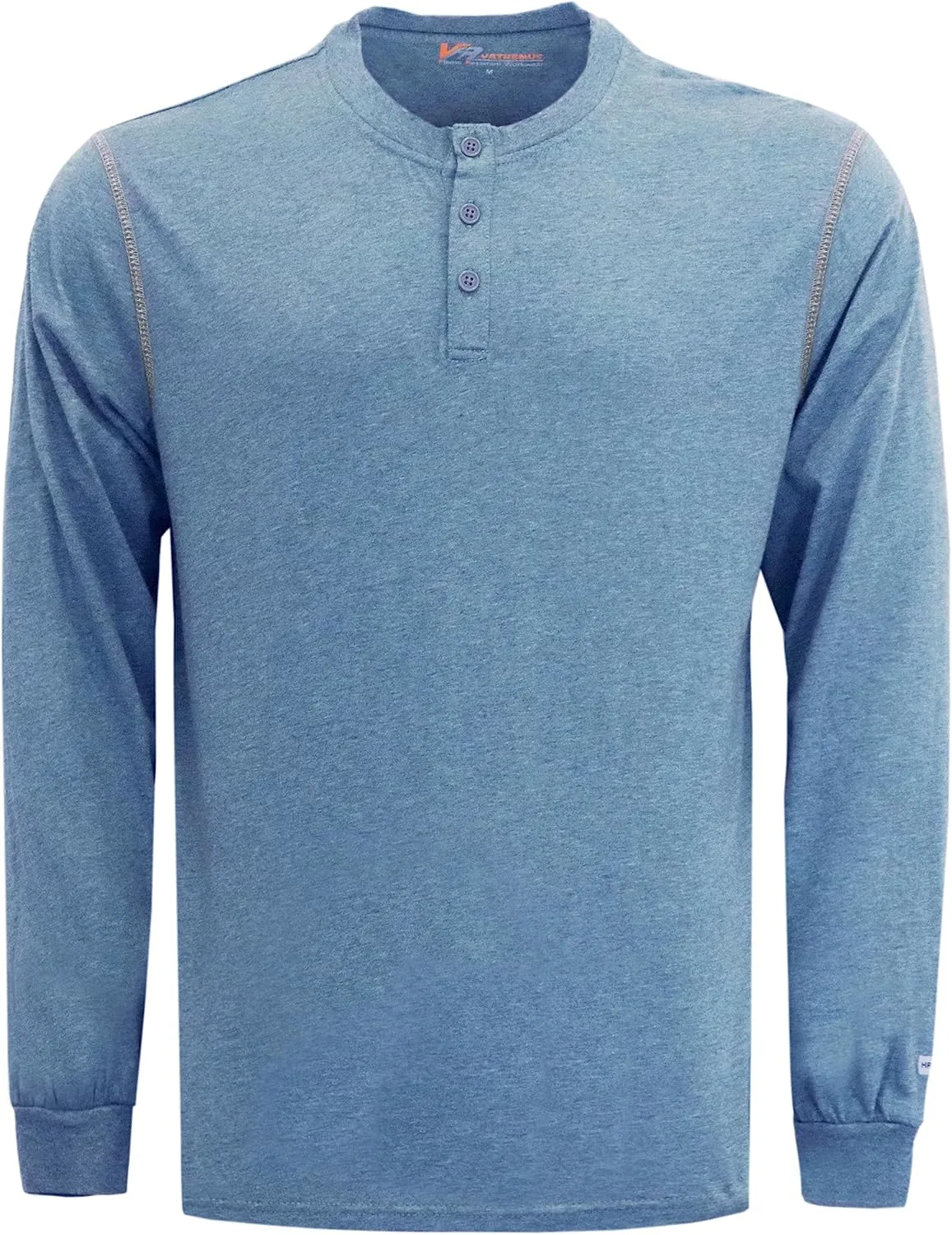 VATRENUS FR Shirts 4oz Lightweight Flame Resistant Henley 100% Cotton Men's Pre-Washed Fire Retardant Base Layer