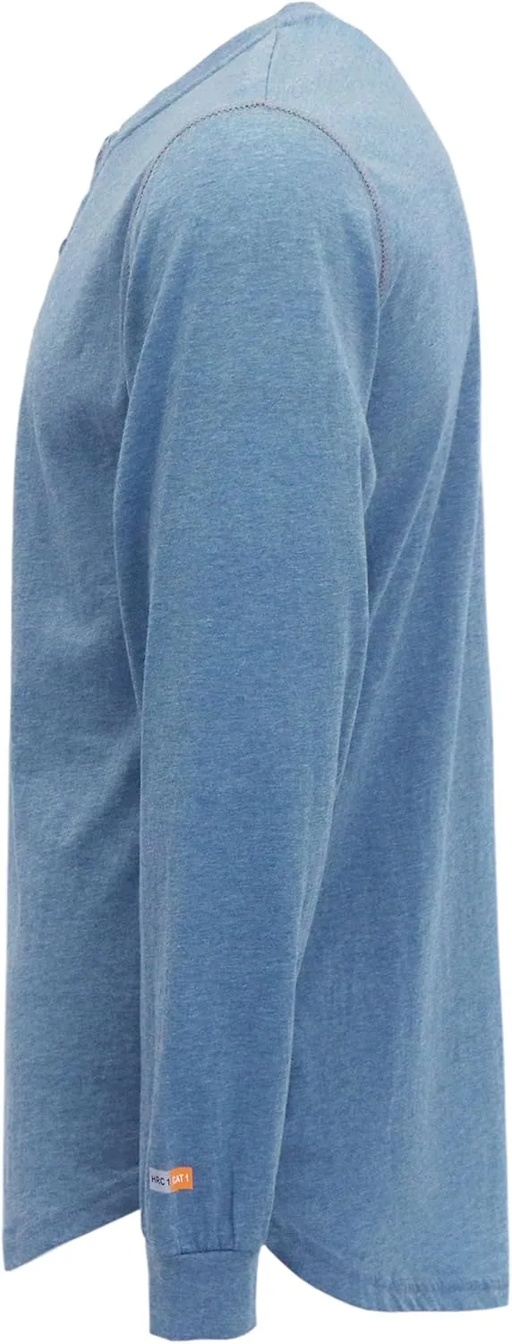 VATRENUS FR Shirts 4oz Lightweight Flame Resistant Henley 100% Cotton Men's Pre-Washed Fire Retardant Base Layer