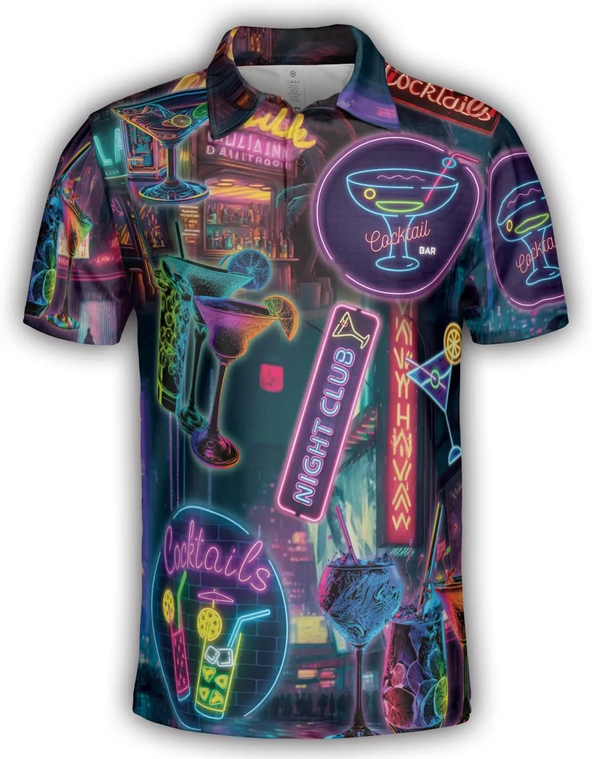 Vibing Cocktail Golf Polo Shirts for Men Women - Drinks Mens Polo Shirt Short Sleeve Golf Shirts Dry Fit Tennis T-Shirt S3