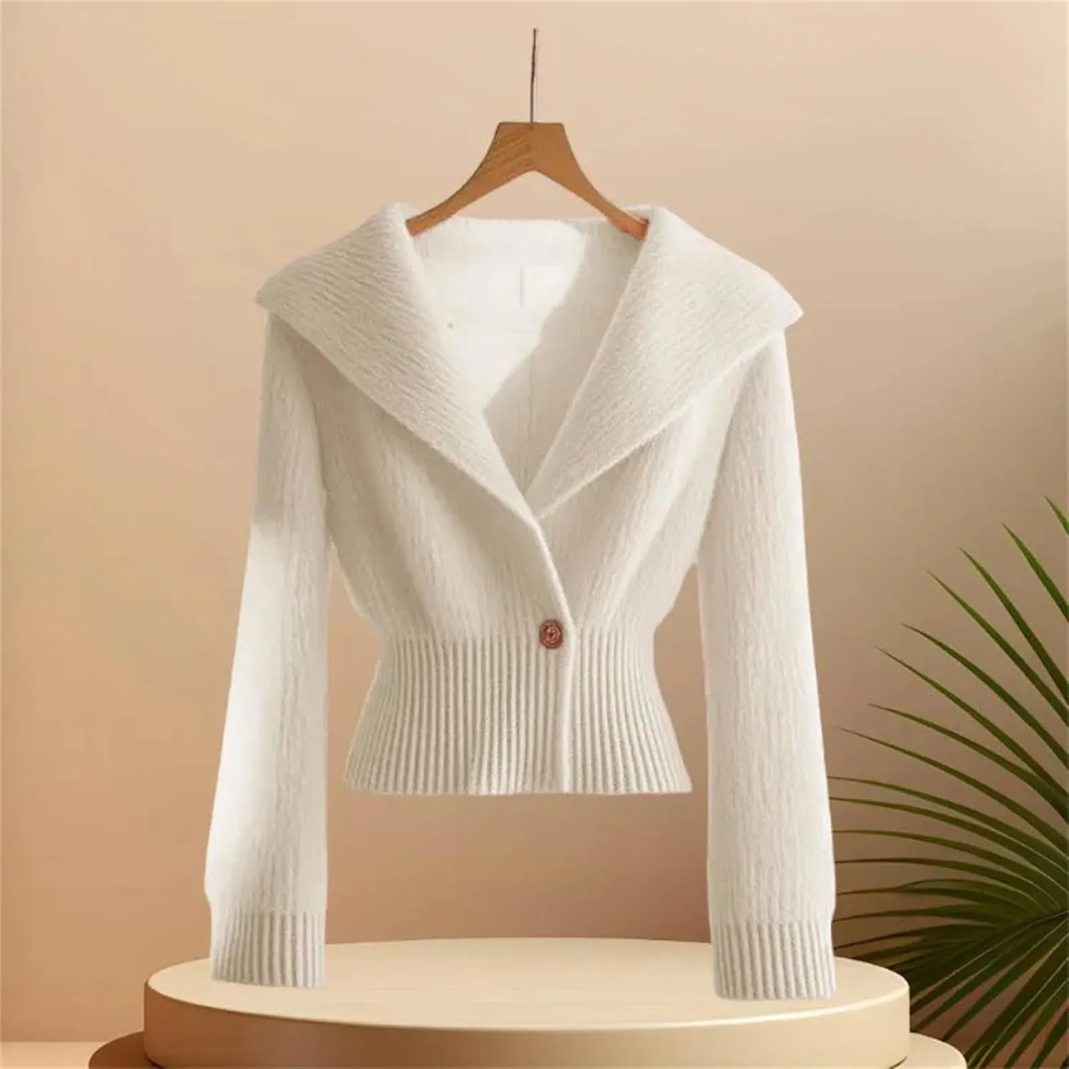 Women Long Sleeve V-Neck Slim Fit Button Knitted Cardigan Sweater