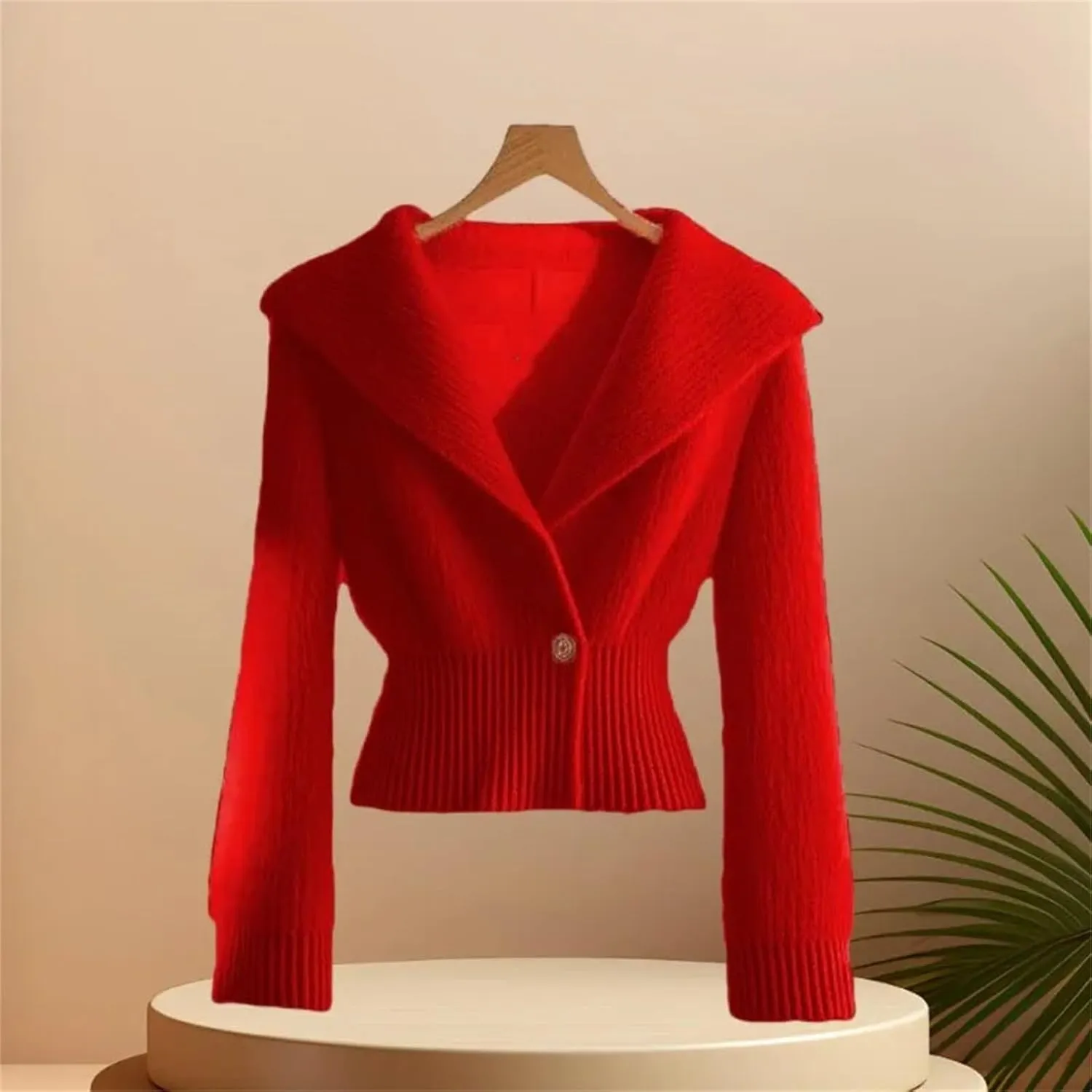 Women Long Sleeve V-Neck Slim Fit Button Knitted Cardigan Sweater
