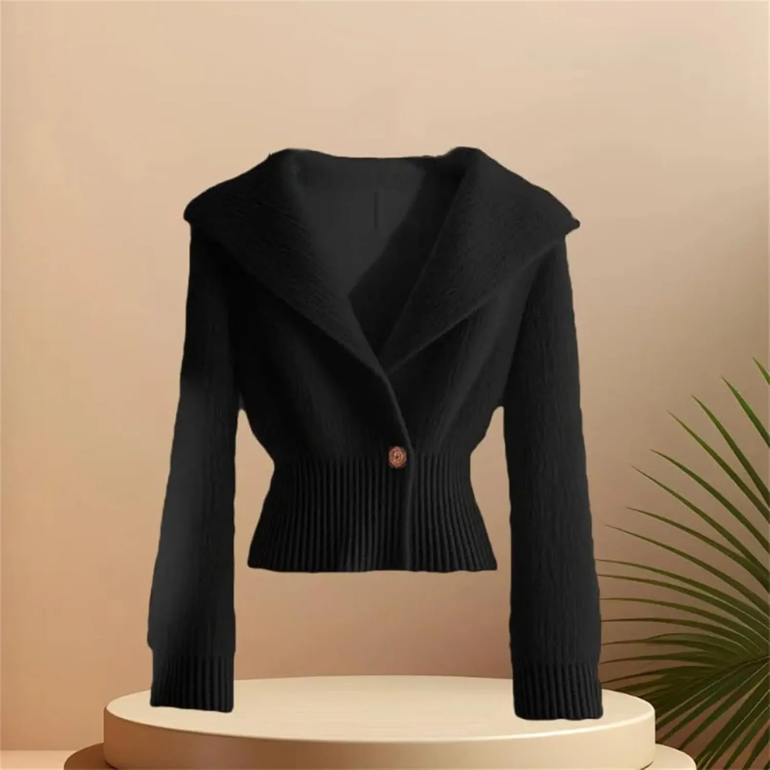 Women Long Sleeve V-Neck Slim Fit Button Knitted Cardigan Sweater