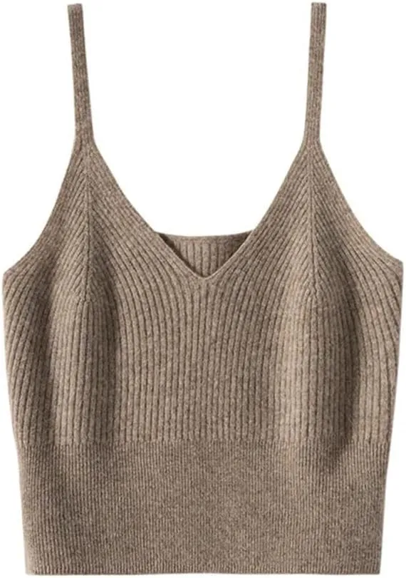 Women's Cashmere Interior with Knitted Base Camisole Vest