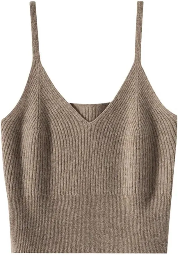 Women's Cashmere Interior with Knitted Base Camisole Vest