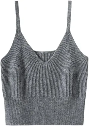 Women's Cashmere Interior with Knitted Base Camisole Vest