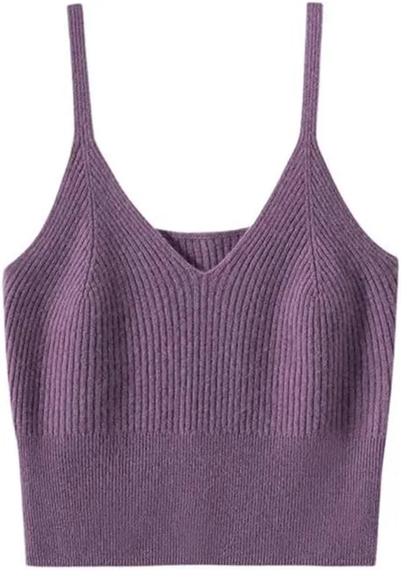 Women's Cashmere Interior with Knitted Base Camisole Vest