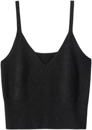 Women's Cashmere Interior with Knitted Base Camisole Vest