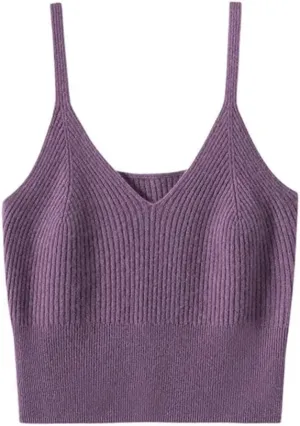 Women's Cashmere Interior with Knitted Base Camisole Vest
