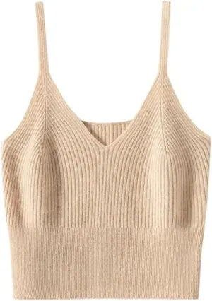 Women's Cashmere Interior with Knitted Base Camisole Vest