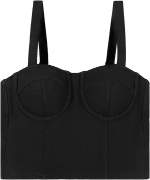Women's Crop Tank Tops with Built in Bras Summer Sexy Backless Camisole Adjustable Strap Going Out Basic Camisole