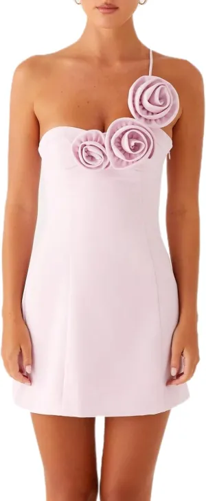 Women's Elegant 3D Floral Mini Dress Sexy One Off The Shoulder Bodycon Party Cocktail Short Dresses