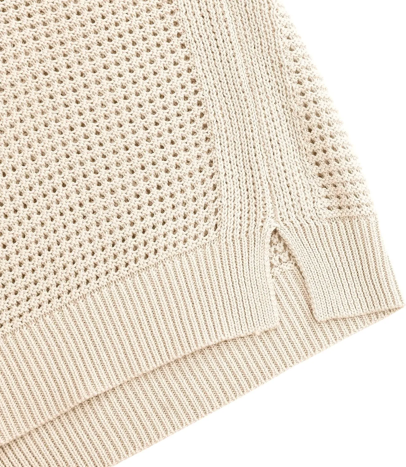 Womens Knit Sweater Vest Summer Tank Tops Round Neck Crochet Hollow Out Sleeveless Crop Top