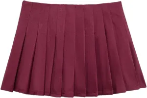 Women's Mini Skirts Vintage High Waist Pleated Side Zipper Party Solid Short Skirts