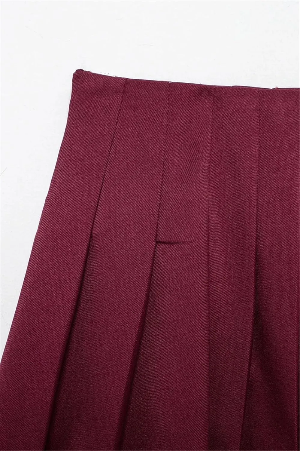 Women's Mini Skirts Vintage High Waist Pleated Side Zipper Party Solid Short Skirts