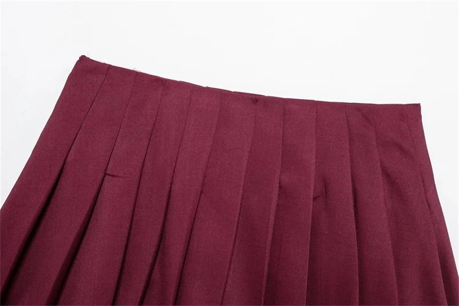 Women's Mini Skirts Vintage High Waist Pleated Side Zipper Party Solid Short Skirts