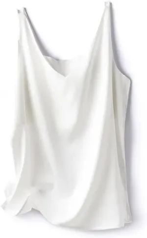 Women's Silk Satin Office Double Shoulder Camisole Tank V-Neck Sleeveless Top T-Shirt Elegant Crop Top