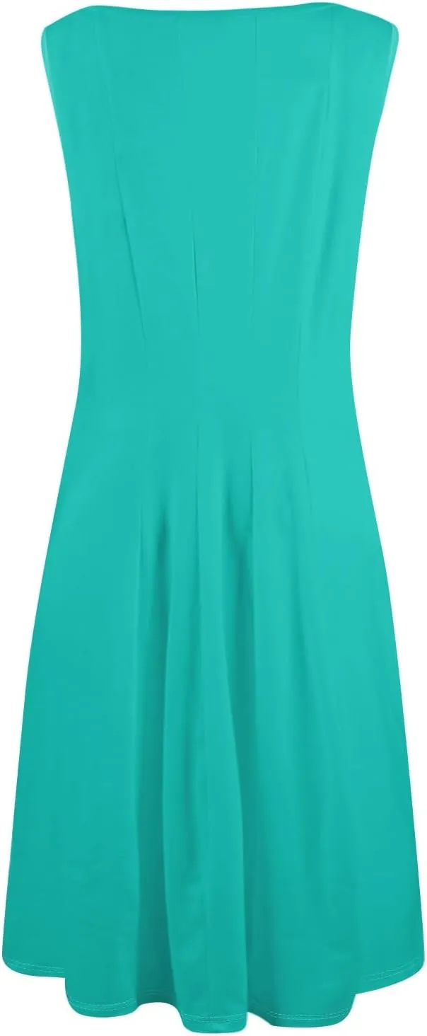 Womens Summer Dresses 2025 Sleeveless Maxi Dress Crewneck Casual Flowy Beach Sundresses with Pockets Vacation Travel