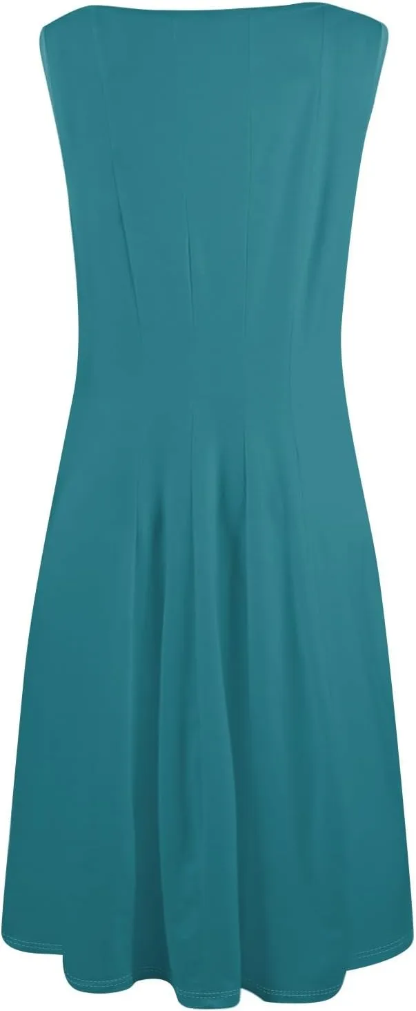 Womens Summer Dresses 2025 Sleeveless Maxi Dress Crewneck Casual Flowy Beach Sundresses with Pockets Vacation Travel