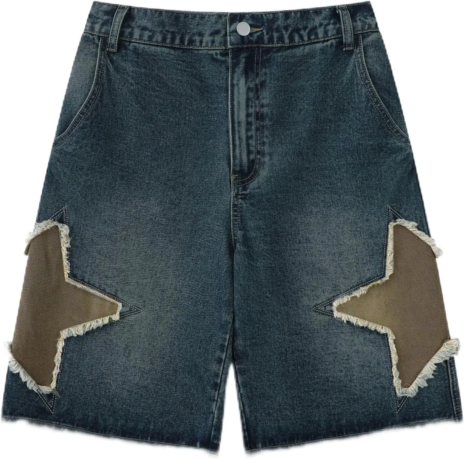 Women's Y2K Star Pants Elastic Waist Drawstring Casual Sporty Baggy Shorts with Pockets