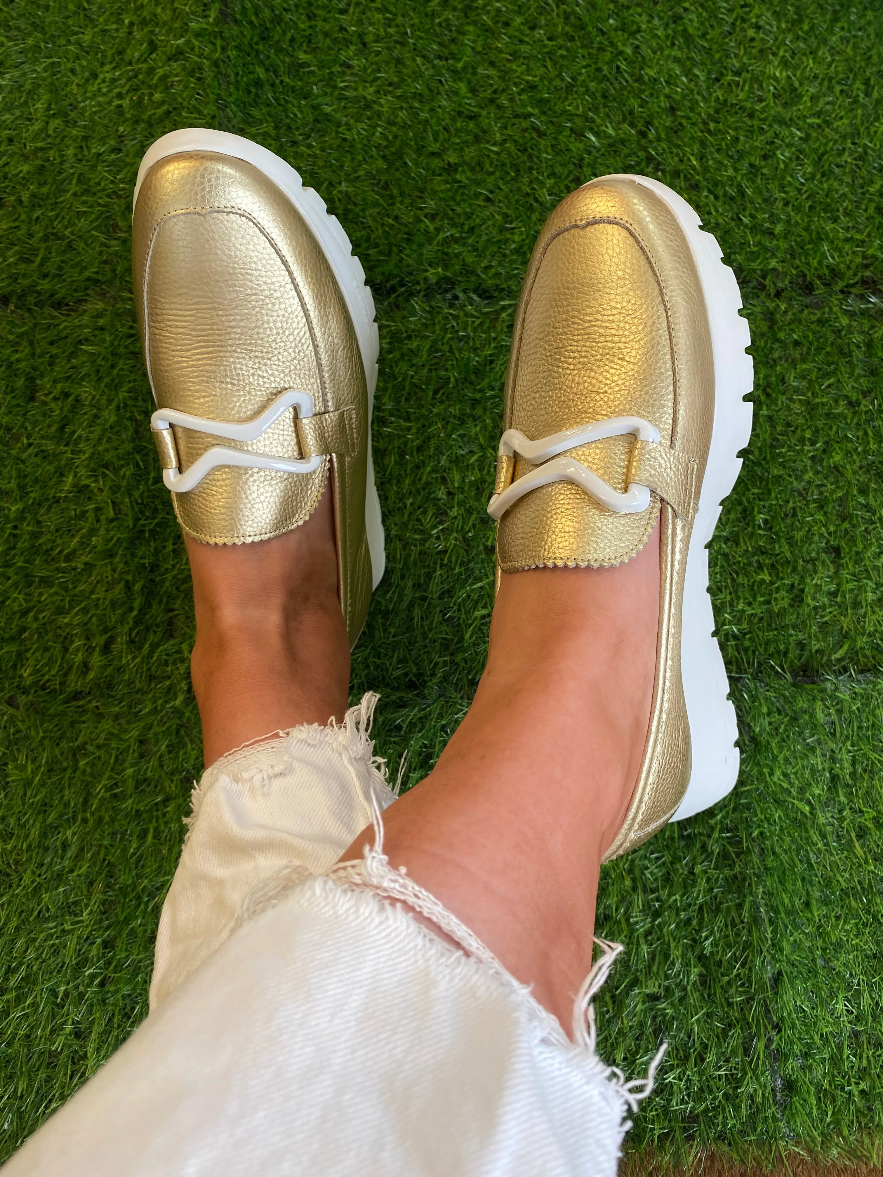 Wonders - A-2480 Gold Wedge Loafer
