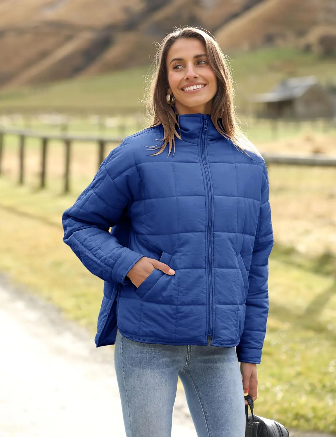 Xiaoxuemeng Womens Quilted Puffer Jacket Zip Up Lightweight Padded Coat Outwear