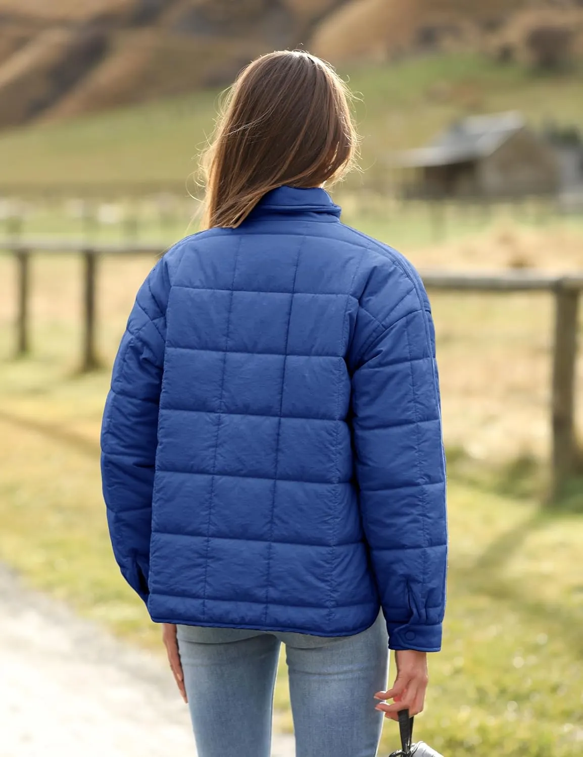 Xiaoxuemeng Womens Quilted Puffer Jacket Zip Up Lightweight Padded Coat Outwear