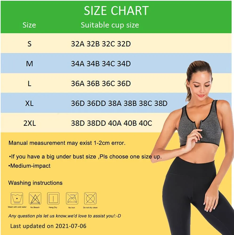 YEYELE Medium Support and Removable Pad Tank Top Racerback Post Surgery Sports Bras for Women