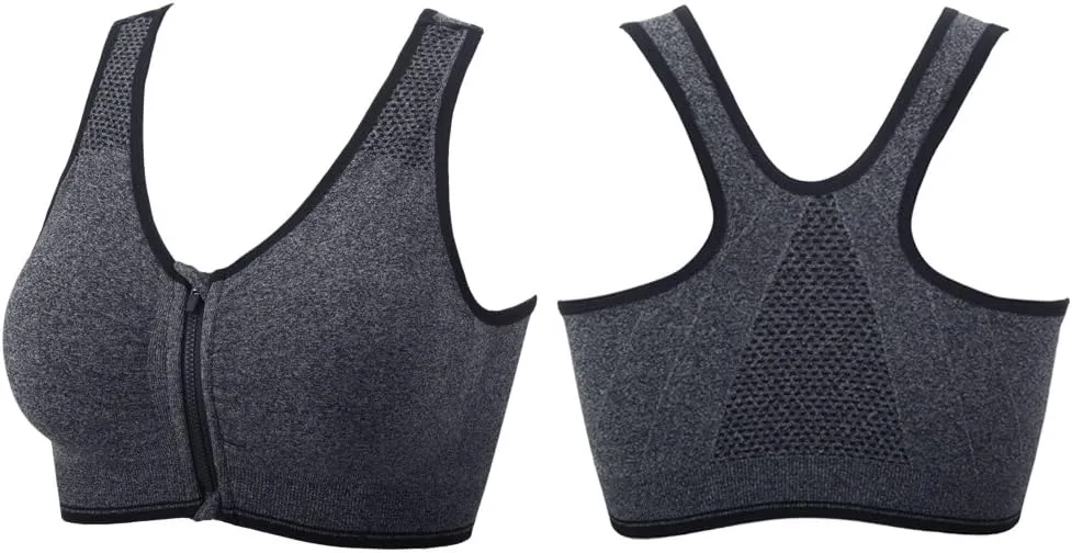 YEYELE Medium Support and Removable Pad Tank Top Racerback Post Surgery Sports Bras for Women