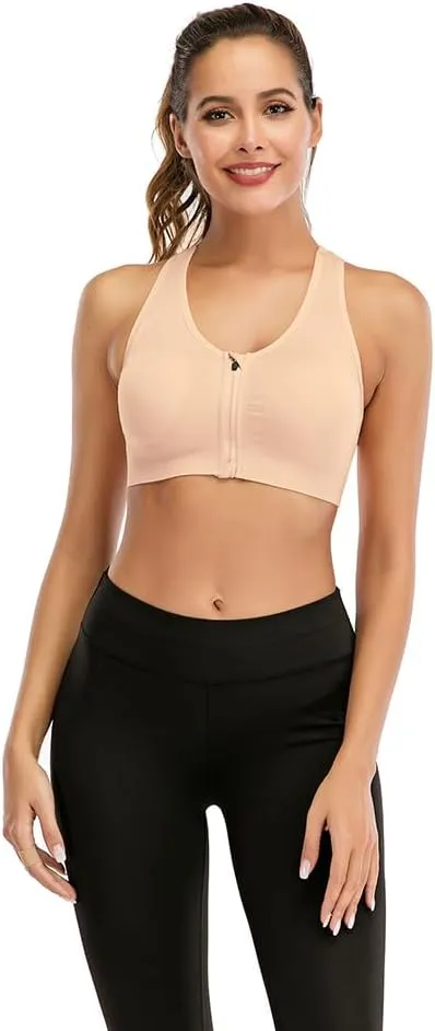 YEYELE Medium Support and Removable Pad Tank Top Racerback Post Surgery Sports Bras for Women