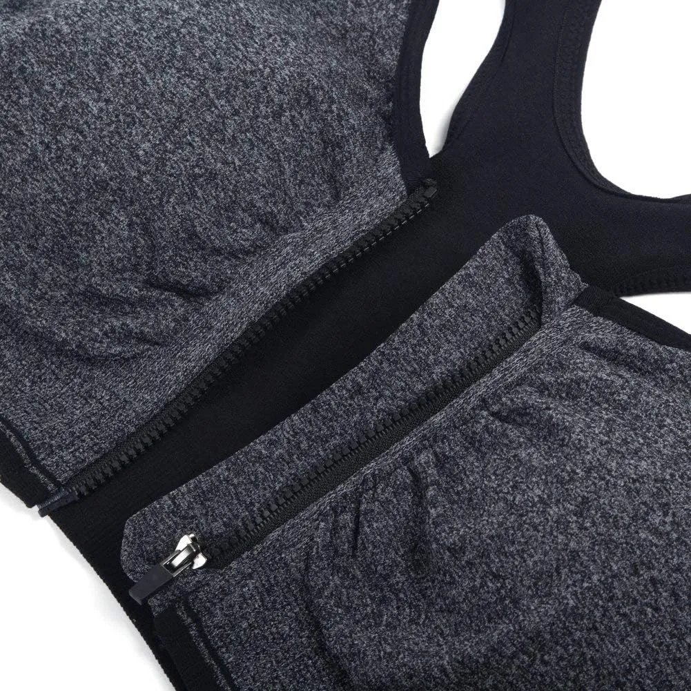 YEYELE Medium Support and Removable Pad Tank Top Racerback Post Surgery Sports Bras for Women