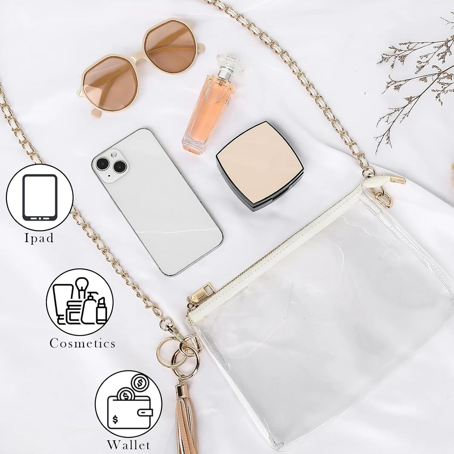 YGR Womens Clear Bag for Stadium Events Small Crossbody Purse for Concert, Party Sports Events Stadium Approved